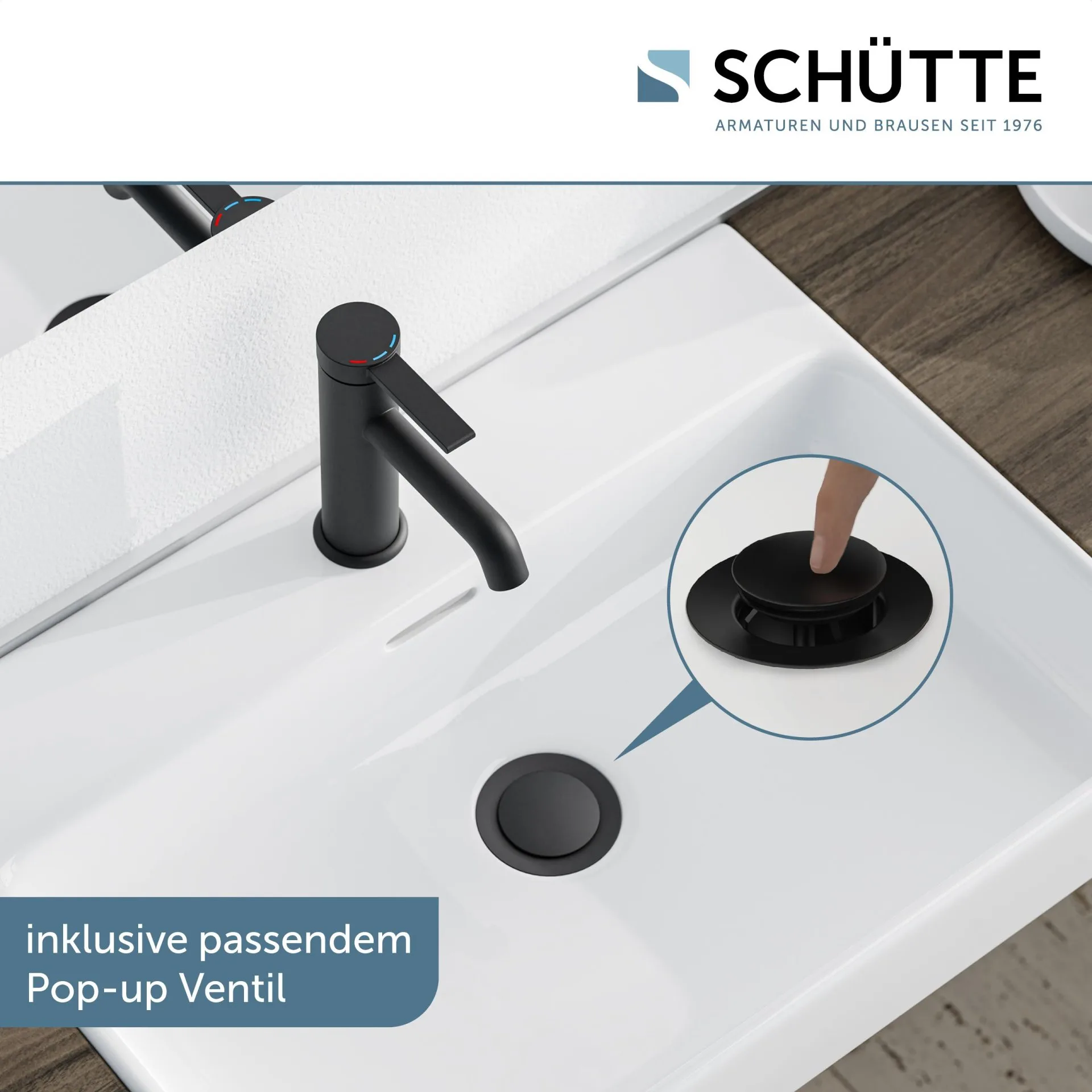 SCHÜTTE LOS ANGELES Waschtischarmatur, Schwarz matt